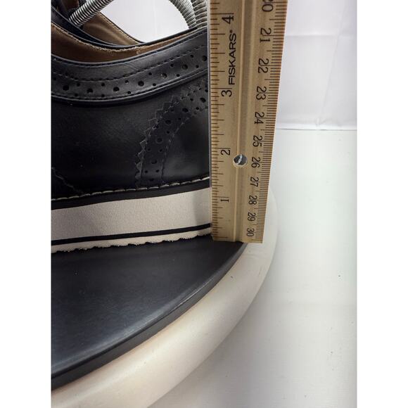 Torrid Wingtip Oxford Womens Size 9.5 WW Black Faux Leather Platform Shoes - Picture 2 of 12